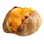 Baked Potato With Chicken Curry 